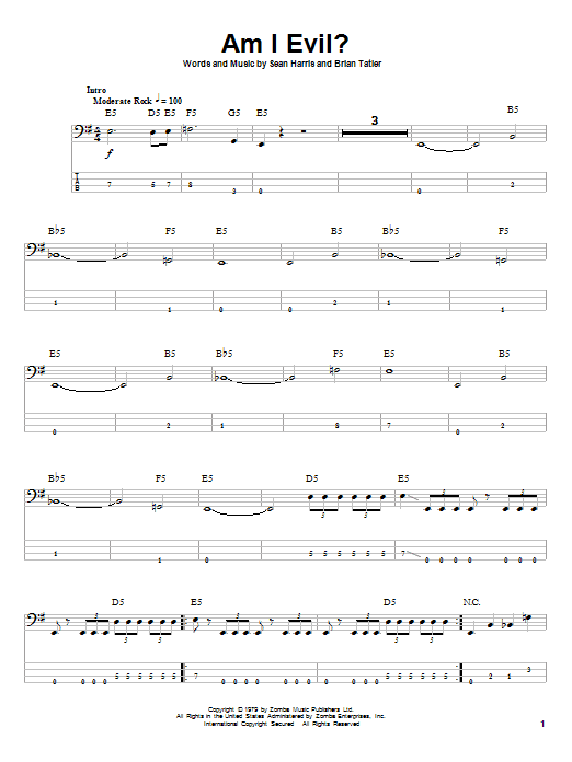 Metallica Am I Evil? Sheet Music Notes & Chords for Lyrics & Chords - Download or Print PDF