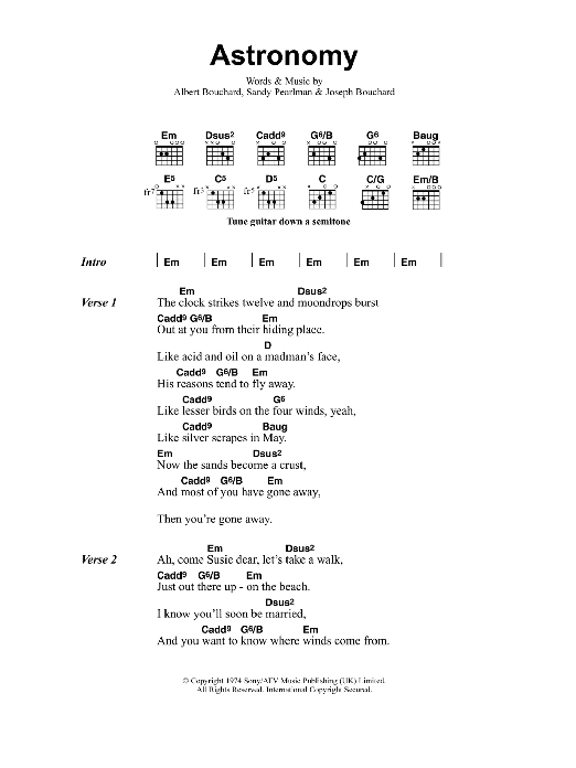 Metallica Astronomy Sheet Music Notes & Chords for Guitar Chords/Lyrics - Download or Print PDF