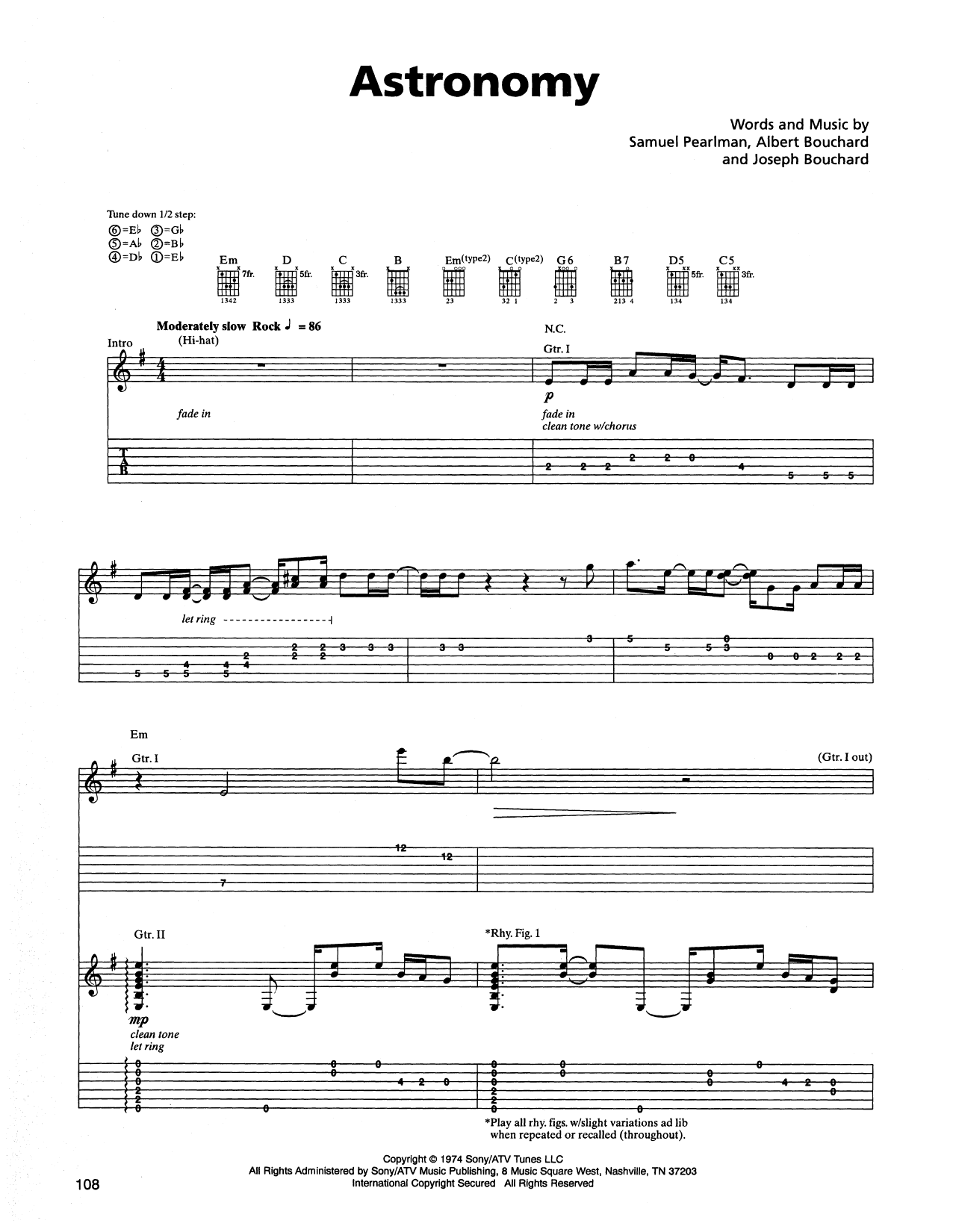 Metallica Astronomy Sheet Music Notes & Chords for Guitar Tab - Download or Print PDF