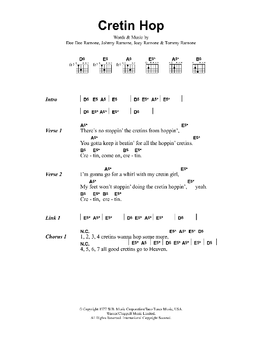 Metallica Cretin Hop Sheet Music Notes & Chords for Lyrics & Chords - Download or Print PDF Metallica Cretin Hop Sheet Music Notes & Chords for Lyrics & Chords - Download or Print PDF