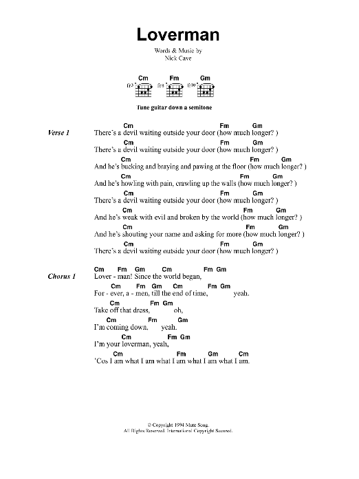 Metallica Loverman Sheet Music Notes & Chords for Lyrics & Chords - Download or Print PDF