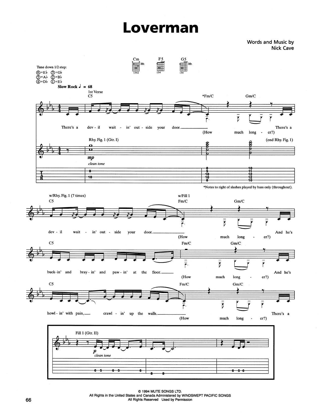 Metallica Loverman Sheet Music Notes & Chords for Bass Guitar Tab - Download or Print PDF