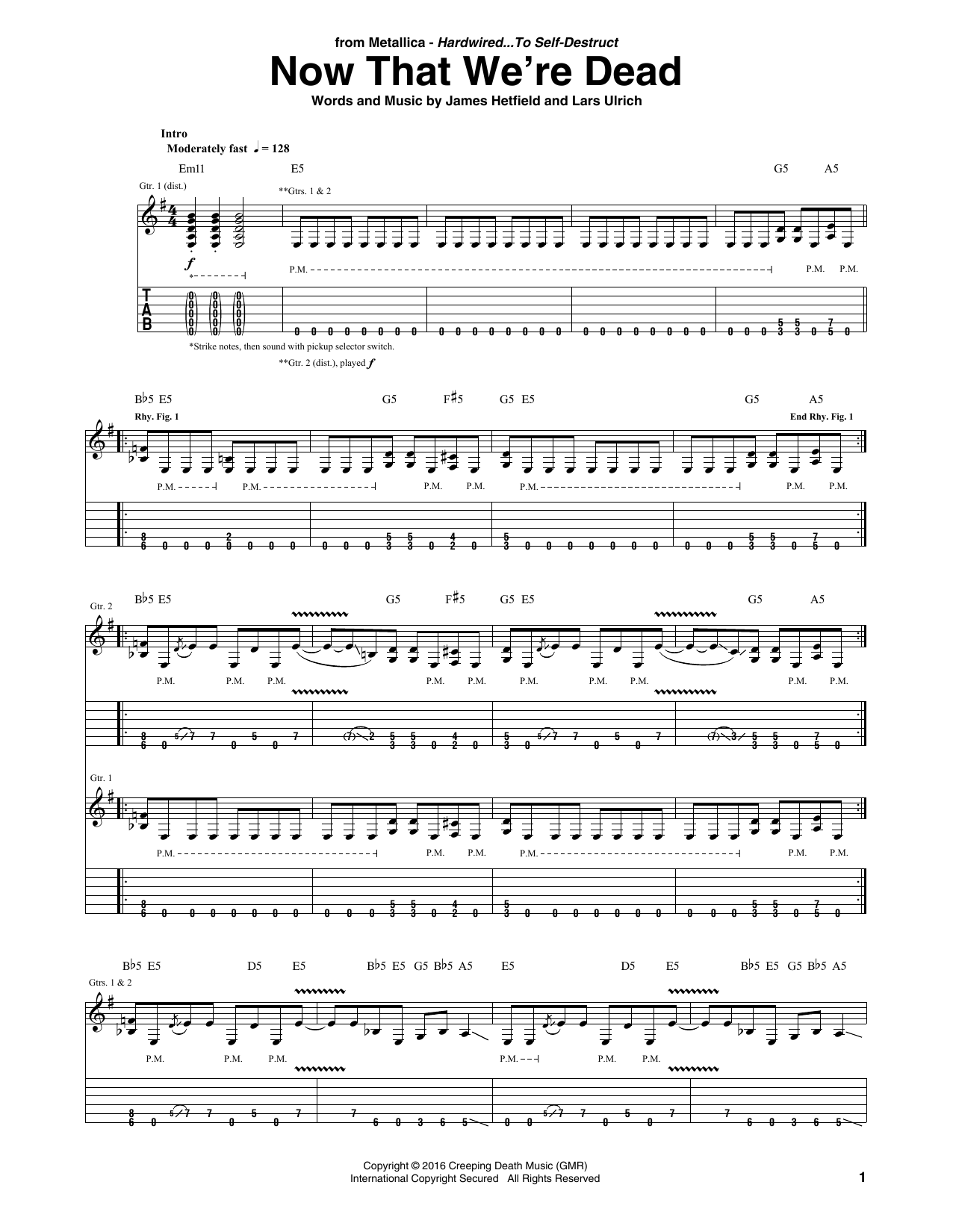 Metallica Now That We're Dead Sheet Music Notes & Chords for Guitar Tab - Download or Print PDF Metallica Now That We're Dead Sheet Music Notes & Chords for Guitar Tab - Download or Print PDF
