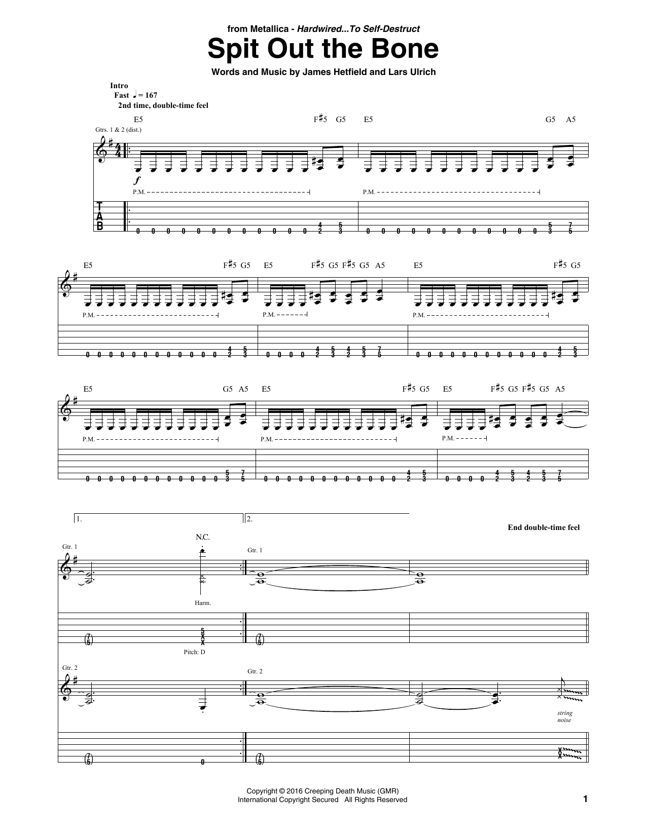 Metallica Spit Out The Bone Sheet Music Notes & Chords for Guitar Tab - Download or Print PDF