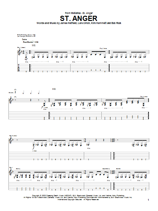 Metallica St. Anger Sheet Music Notes & Chords for Drums Transcription - Download or Print PDF