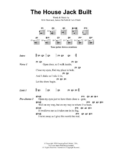 Metallica The House Jack Built Sheet Music Notes & Chords for Bass Guitar Tab - Download or Print PDF