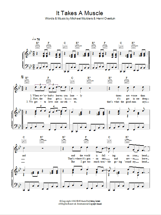 M.I.A. It Takes A Muscle Sheet Music Notes & Chords for Piano, Vocal & Guitar (Right-Hand Melody) - Download or Print PDF