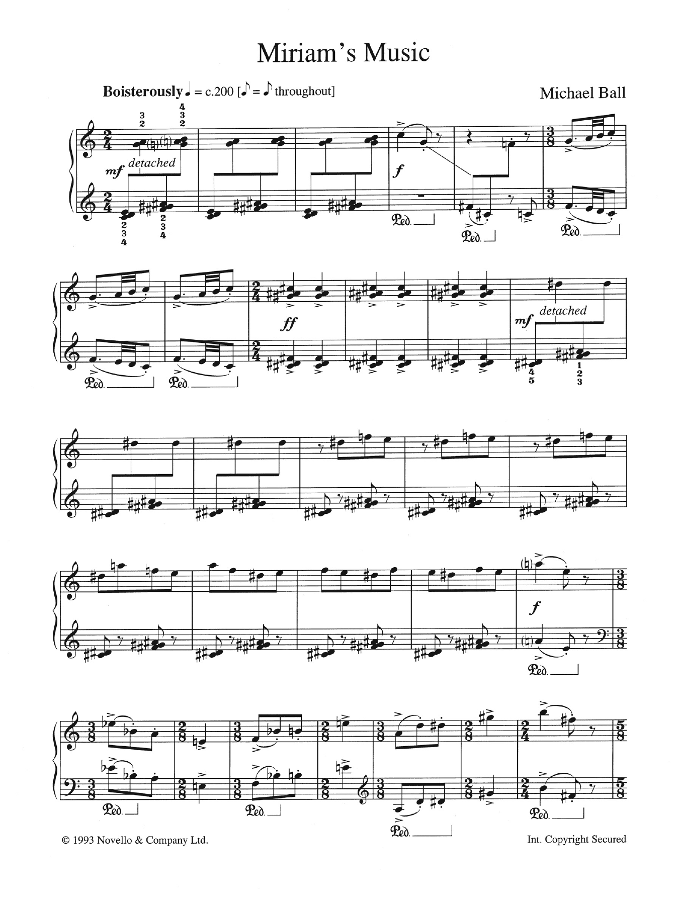 Michael Ball Miriam's Music Sheet Music Notes & Chords for Piano - Download or Print PDF