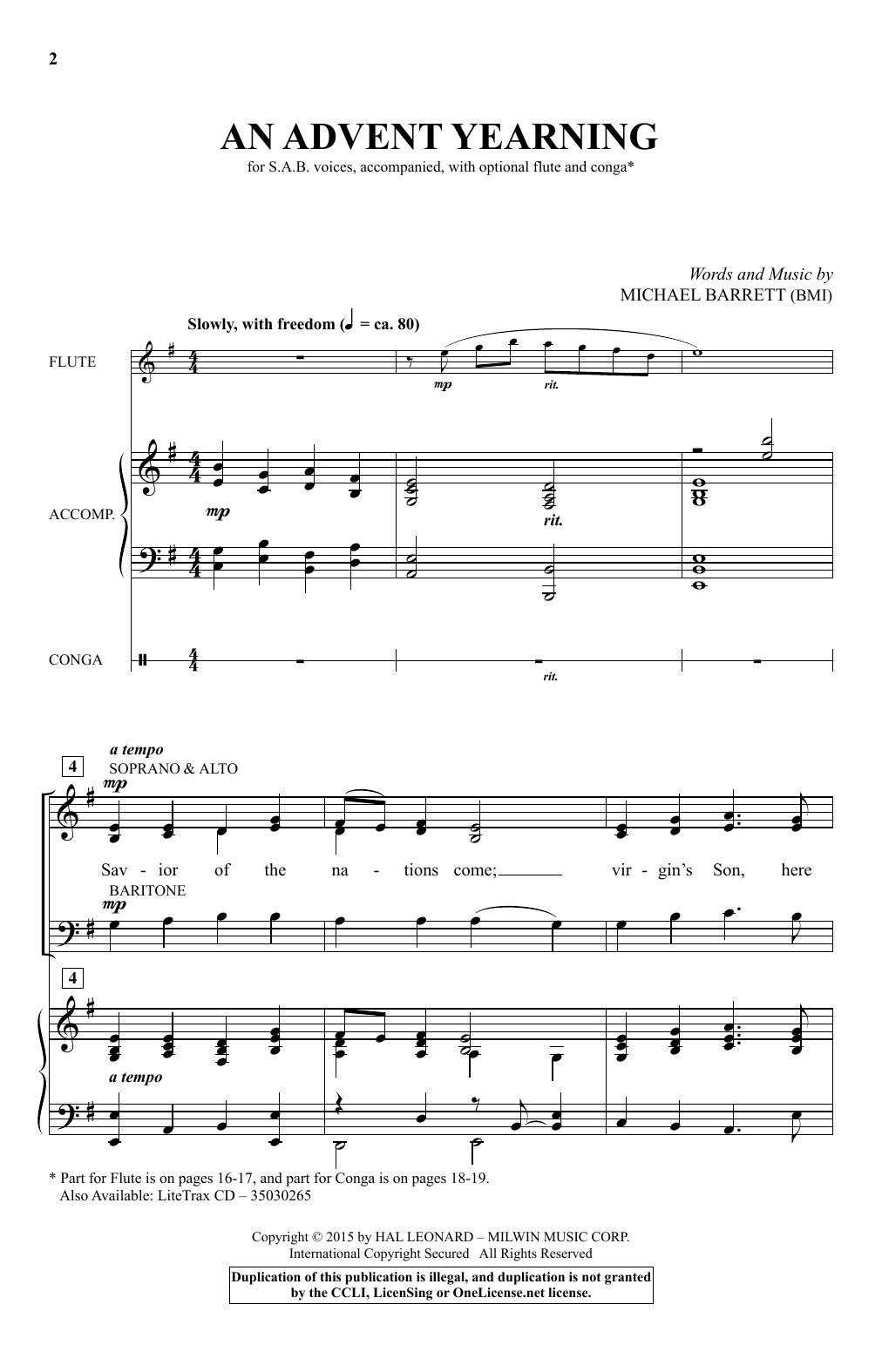 Michael Barrett An Advent Yearning Sheet Music Notes & Chords for Choral - Download or Print PDF