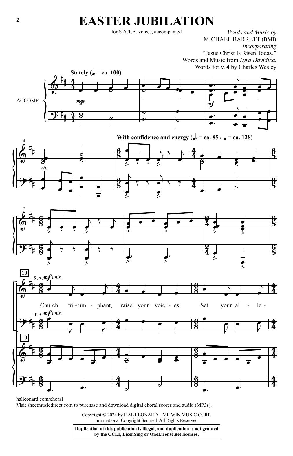 Michael Barrett Easter Jubilation Sheet Music Notes & Chords for SATB Choir - Download or Print PDF