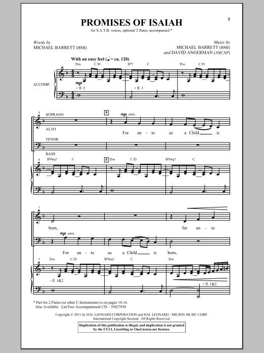 Michael Barrett Promises Of Isaiah Sheet Music Notes & Chords for SATB - Download or Print PDF