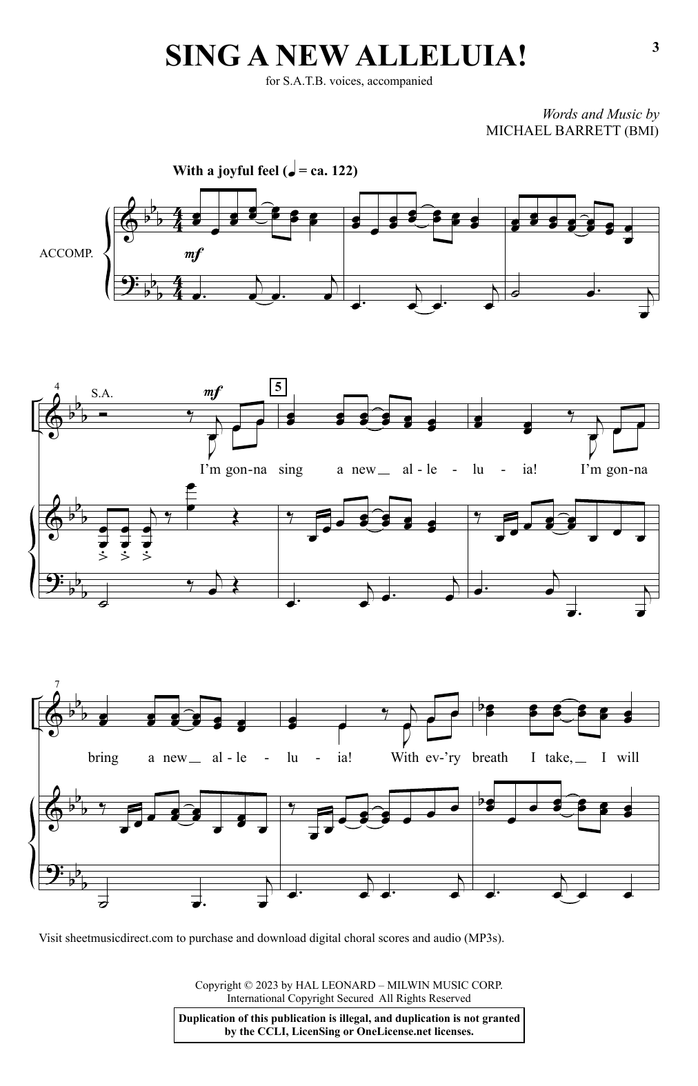 Michael Barrett Sing A New Alleluia! Sheet Music Notes & Chords for SATB Choir - Download or Print PDF