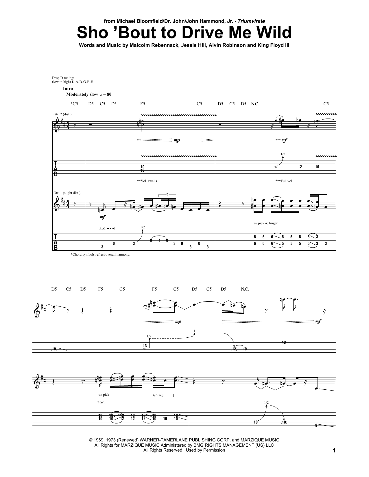 Michael Bloomfield Sho 'Bout To Drive Me Wild Sheet Music Notes & Chords for Guitar Tab - Download or Print PDF Michael Bloomfield Sho 'Bout To Drive Me Wild Sheet Music Notes & Chords for Guitar Tab - Download or Print PDF