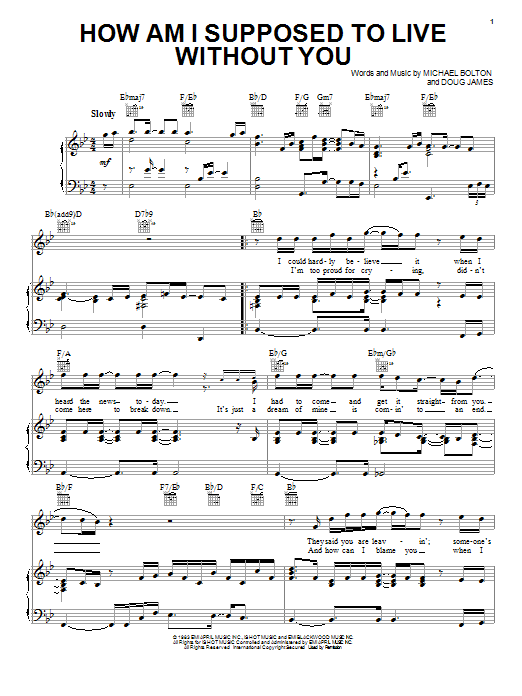 Michael Bolton How Am I Supposed To Live Without You Sheet Music Notes & Chords for Violin - Download or Print PDF