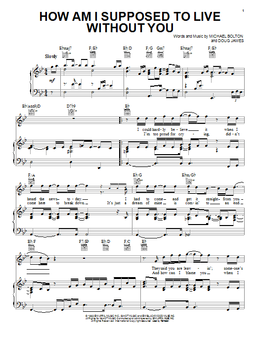 Michael Bolton How Am I Supposed To Live Without You Sheet Music Notes & Chords for Trombone - Download or Print PDF