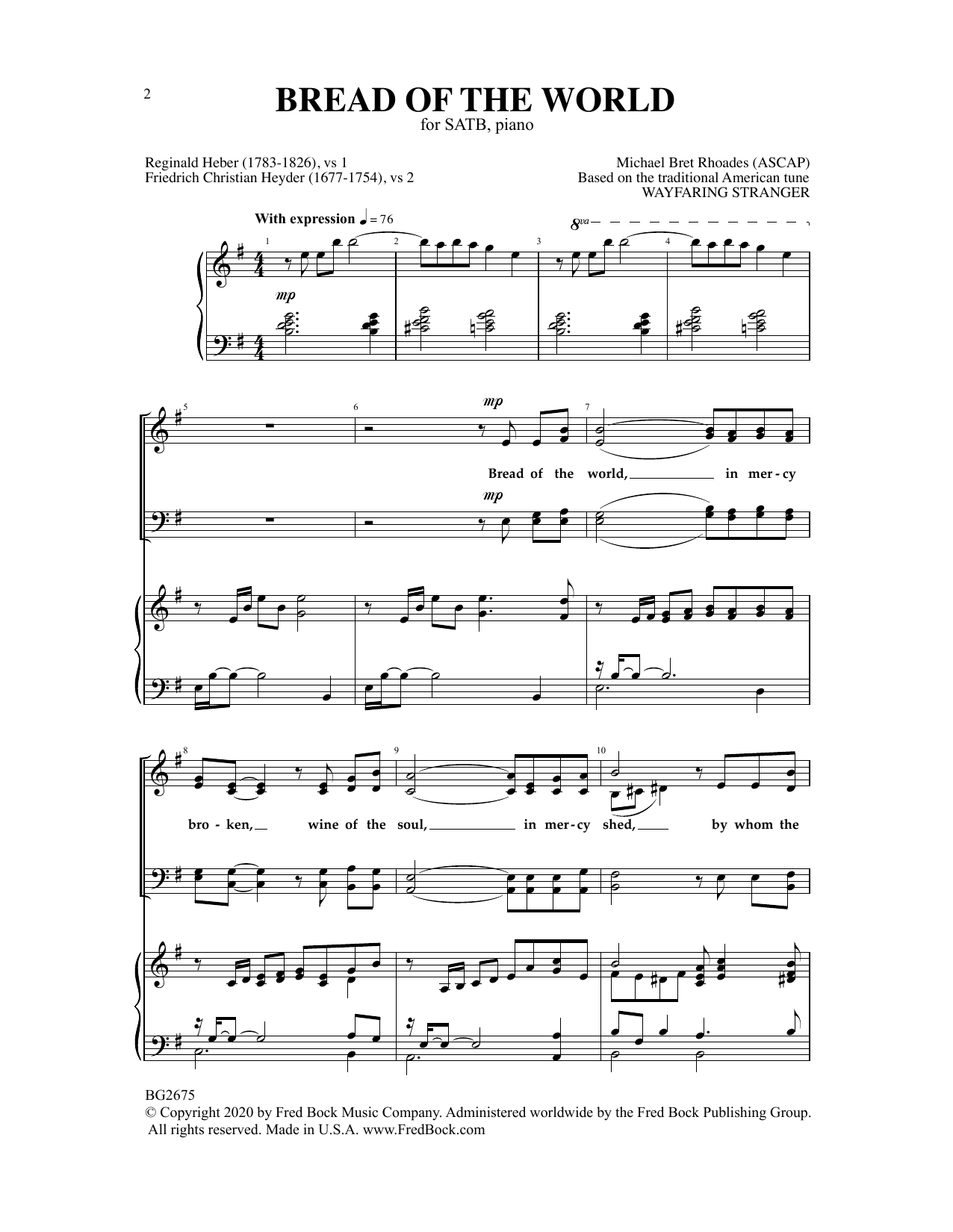 Michael Bret Rhoades Bread Of The World Sheet Music Notes & Chords for SATB Choir - Download or Print PDF