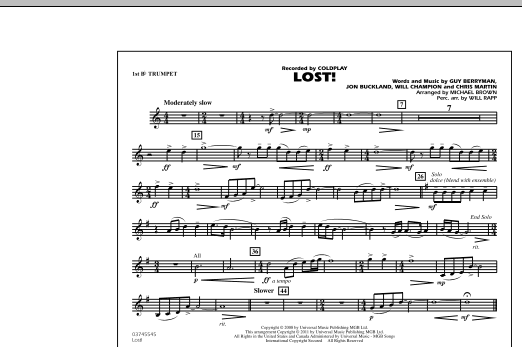 Michael Brown Lost! - 1st Bb Trumpet Sheet Music Notes & Chords for Marching Band - Download or Print PDF