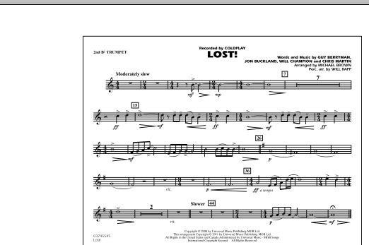 Michael Brown Lost! - 2nd Bb Trumpet Sheet Music Notes & Chords for Marching Band - Download or Print PDF