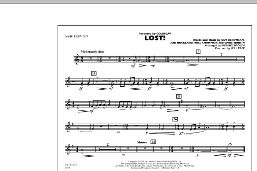 Michael Brown Lost! - 3rd Bb Trumpet Sheet Music Notes & Chords for Marching Band - Download or Print PDF