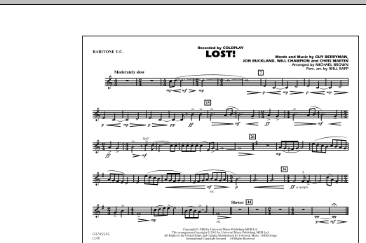 Michael Brown Lost! - Baritone T.C. Sheet Music Notes & Chords for Marching Band - Download or Print PDF