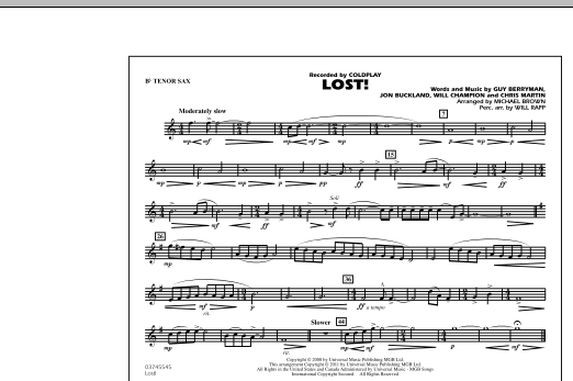 Michael Brown Lost! - Bb Tenor Sax Sheet Music Notes & Chords for Marching Band - Download or Print PDF