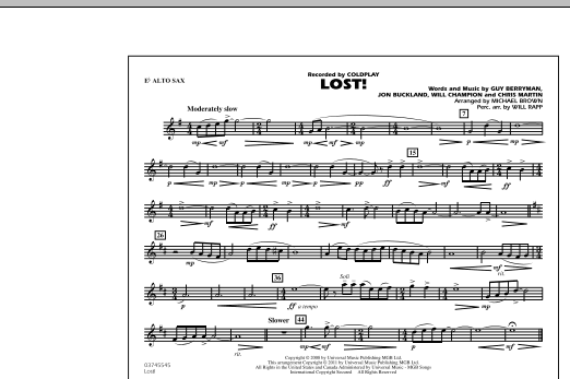 Michael Brown Lost! - Eb Alto Sax Sheet Music Notes & Chords for Marching Band - Download or Print PDF