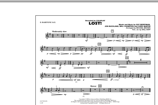 Michael Brown Lost! - Eb Baritone Sax Sheet Music Notes & Chords for Marching Band - Download or Print PDF