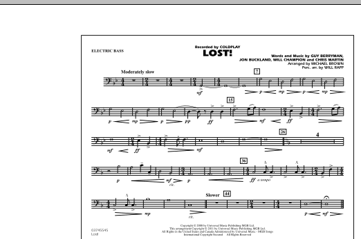 Michael Brown Lost! - Electric Bass Sheet Music Notes & Chords for Marching Band - Download or Print PDF