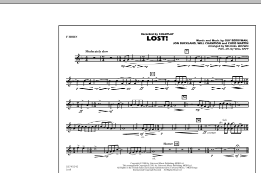 Michael Brown Lost! - F Horn Sheet Music Notes & Chords for Marching Band - Download or Print PDF