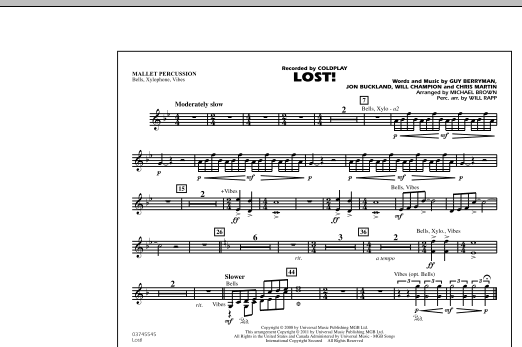 Michael Brown Lost! - Mallet Percussion Sheet Music Notes & Chords for Marching Band - Download or Print PDF