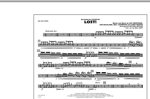 Michael Brown Lost! - Quad Toms Sheet Music Notes & Chords for Marching Band - Download or Print PDF