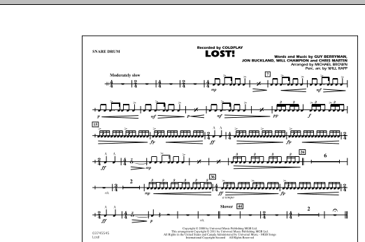 Michael Brown Lost! - Snare Drum Sheet Music Notes & Chords for Marching Band - Download or Print PDF