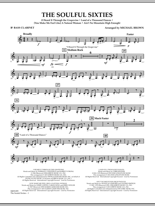 Michael Brown The Soulful Sixties - Bb Bass Clarinet Sheet Music Notes & Chords for Concert Band - Download or Print PDF