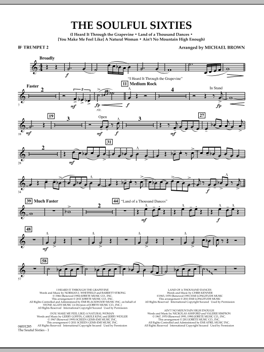 Michael Brown The Soulful Sixties - Bb Trumpet 2 Sheet Music Notes & Chords for Concert Band - Download or Print PDF