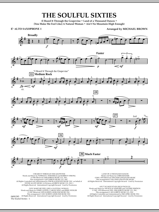 Michael Brown The Soulful Sixties - Eb Alto Saxophone 1 Sheet Music Notes & Chords for Concert Band - Download or Print PDF