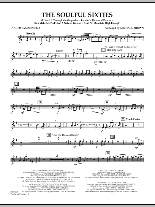 Michael Brown The Soulful Sixties - Eb Alto Saxophone 2 Sheet Music Notes & Chords for Concert Band - Download or Print PDF