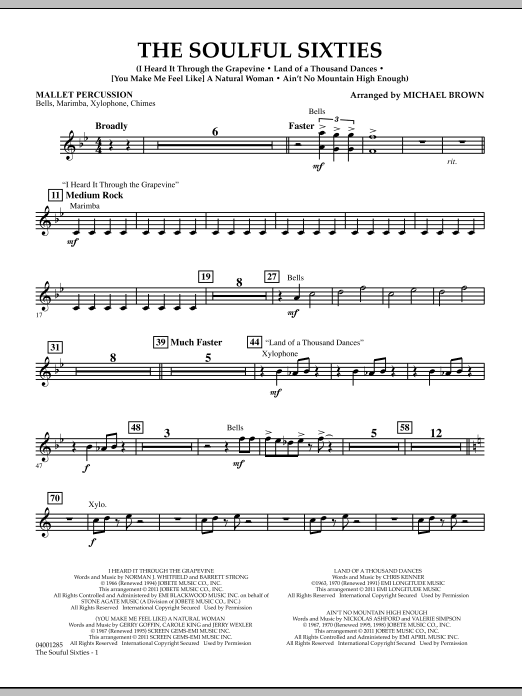 Michael Brown The Soulful Sixties - Mallet Percussion Sheet Music Notes & Chords for Concert Band - Download or Print PDF