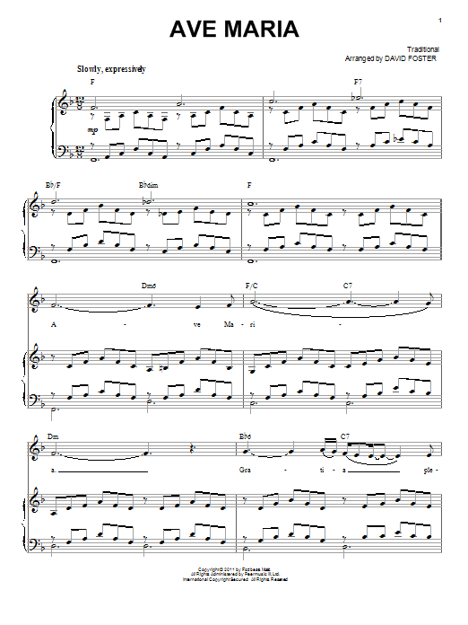 Michael Bublé Ave Maria Sheet Music Notes & Chords for Voice - Download or Print PDF