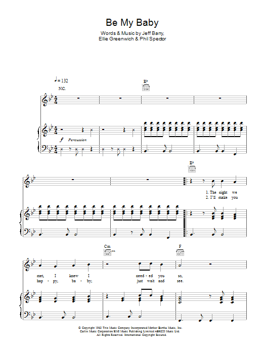Michael Buble Be My Baby Sheet Music Notes & Chords for Piano, Vocal & Guitar (Right-Hand Melody) - Download or Print PDF