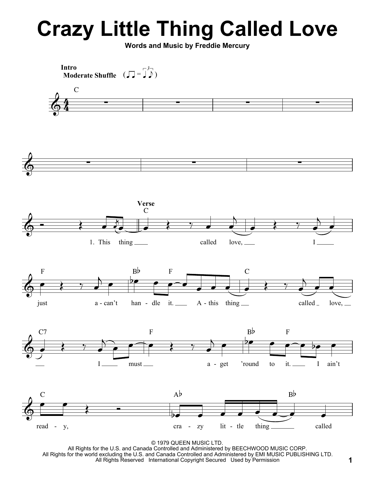 Michael Bublé Crazy Little Thing Called Love Sheet Music Notes & Chords for Voice - Download or Print PDF