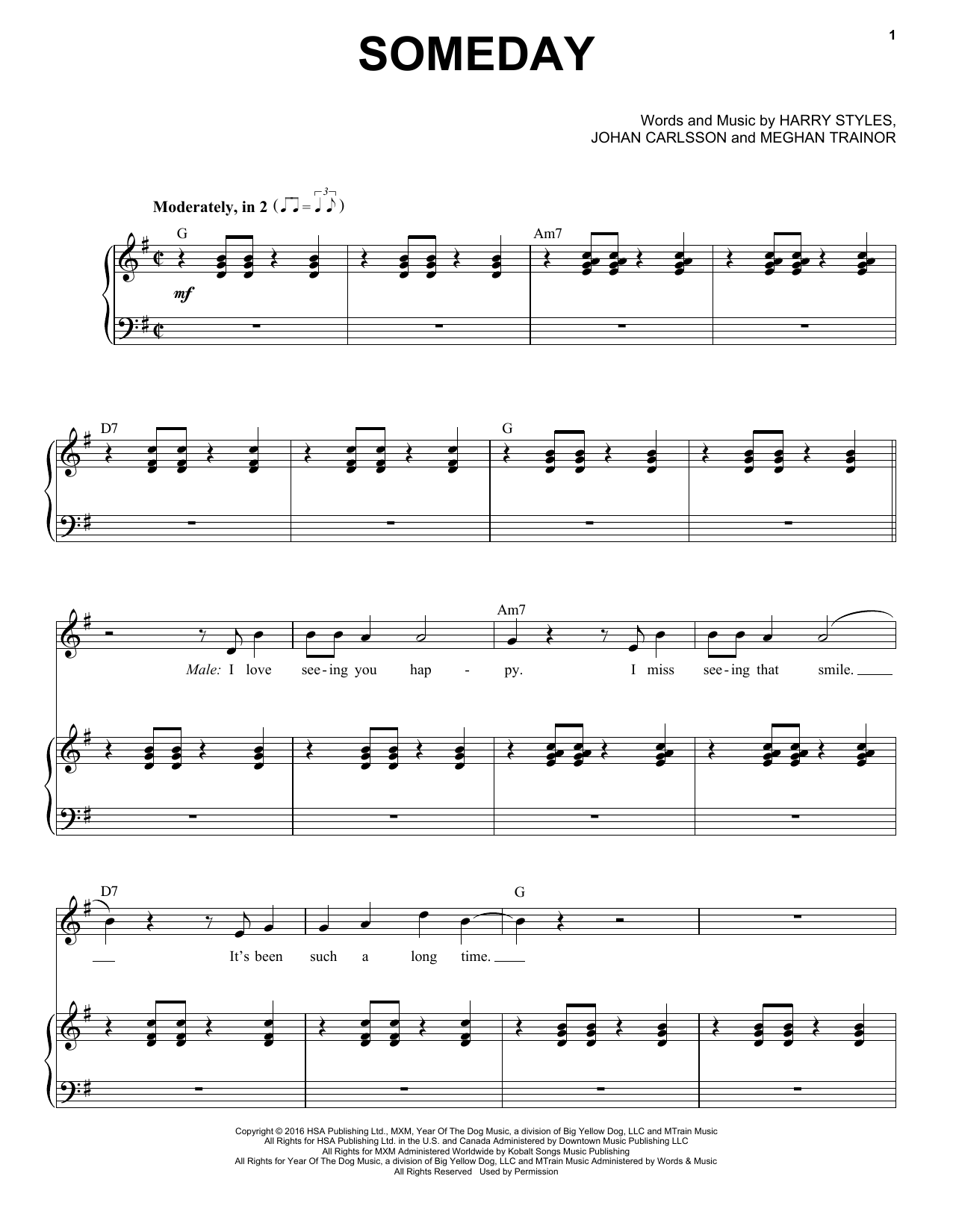 Michael Buble featuring Meghan Trainor Someday Sheet Music Notes & Chords for Piano & Vocal - Download or Print PDF