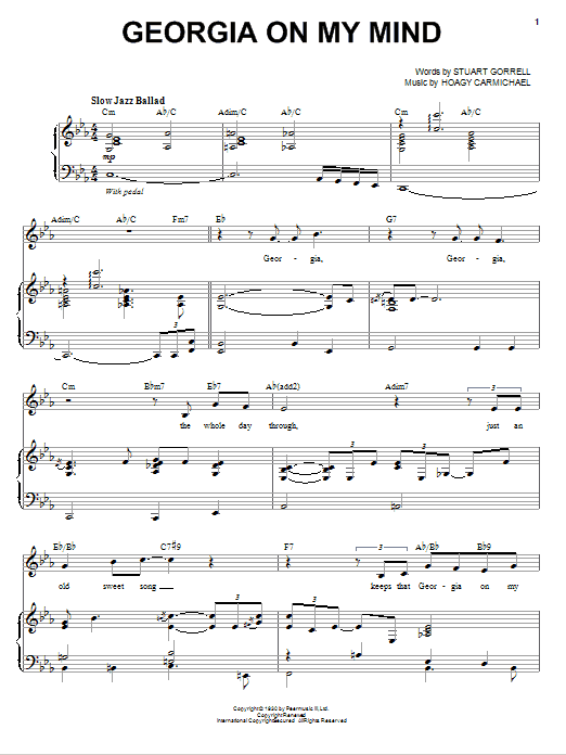 Michael Bublé Georgia On My Mind Sheet Music Notes & Chords for Voice - Download or Print PDF