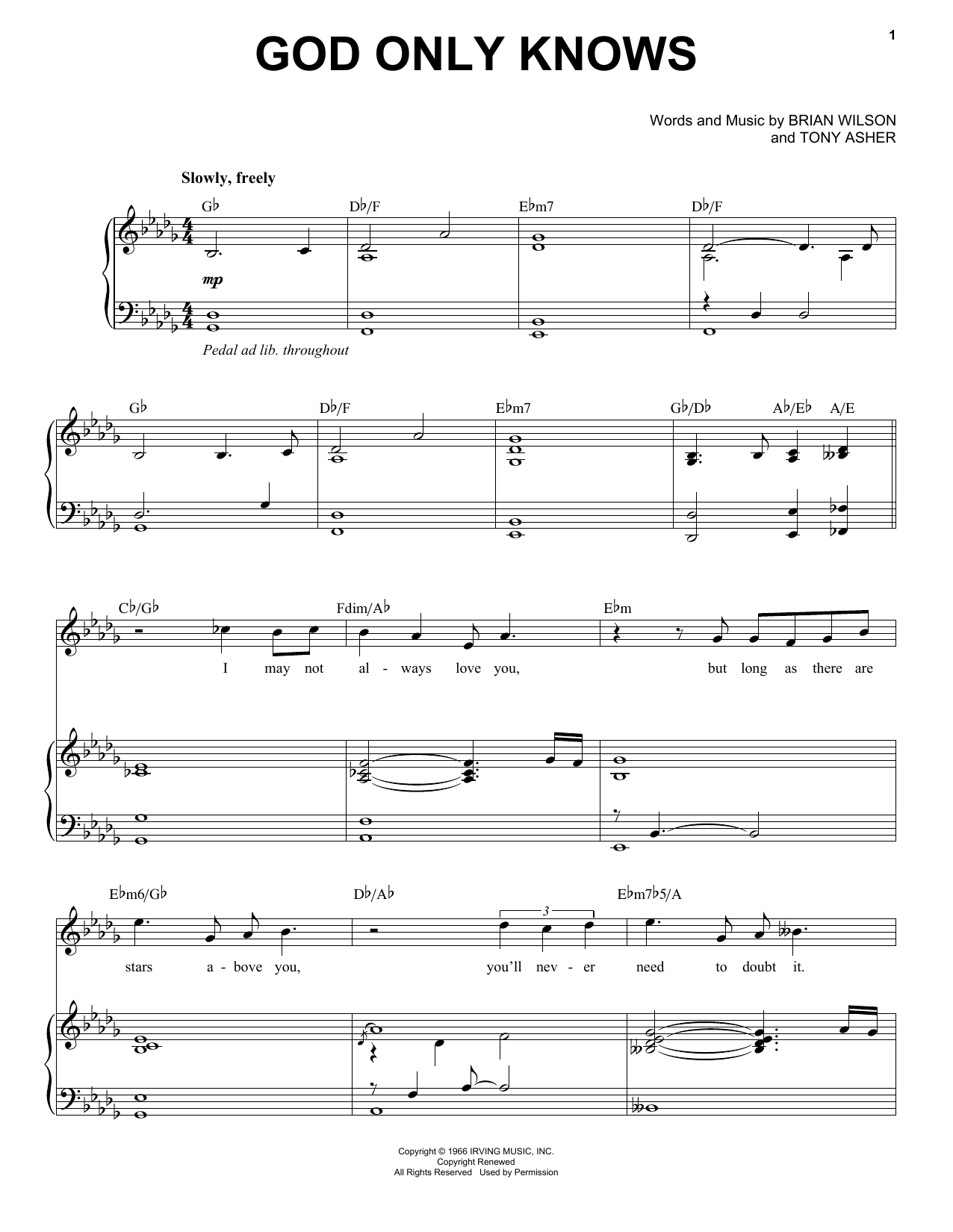 Michael Bublé God Only Knows Sheet Music Notes & Chords for Piano & Vocal - Download or Print PDF