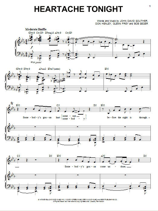 Michael Bublé Heartache Tonight Sheet Music Notes & Chords for Voice - Download or Print PDF