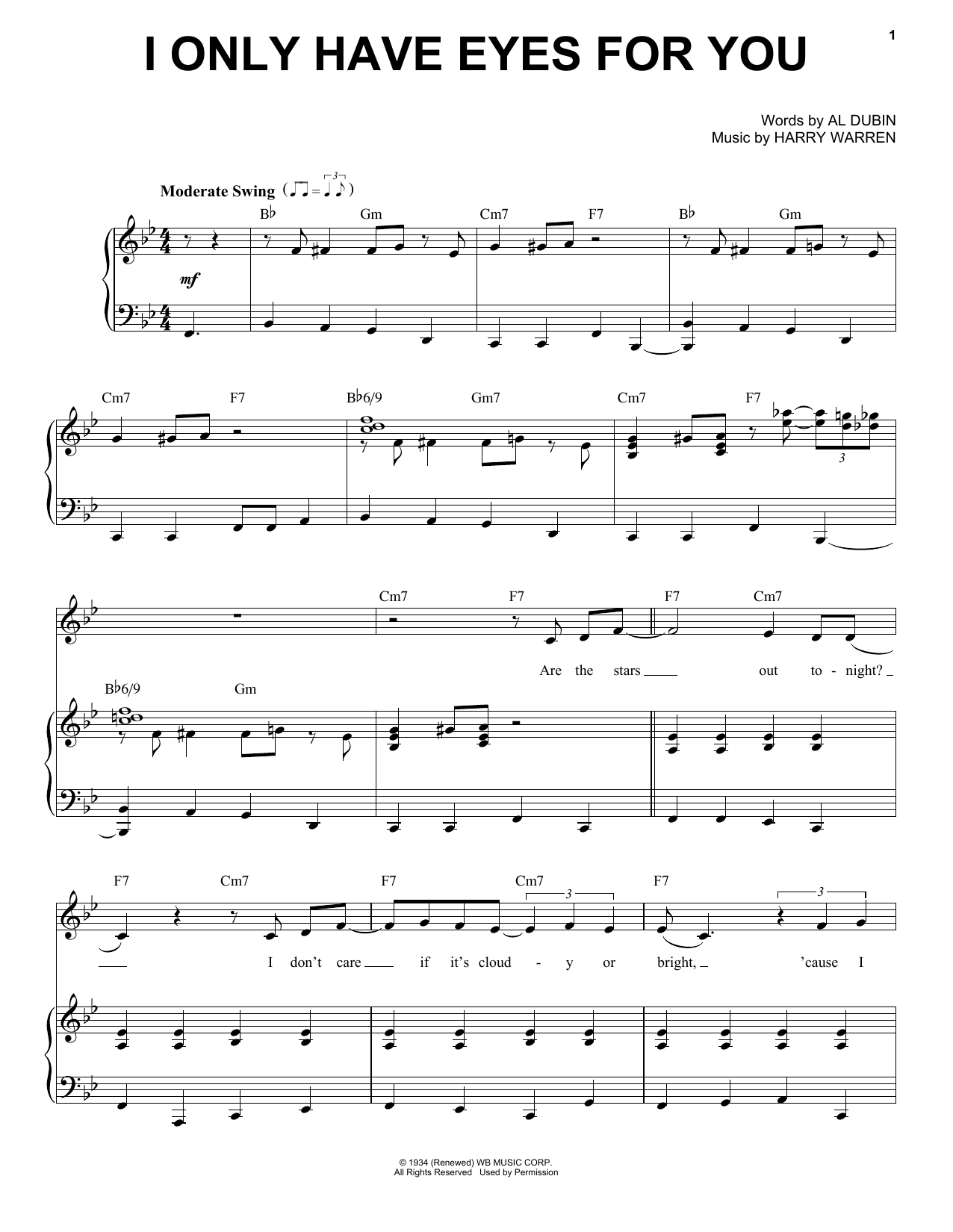 Michael Bublé I Only Have Eyes For You Sheet Music Notes & Chords for Piano & Vocal - Download or Print PDF