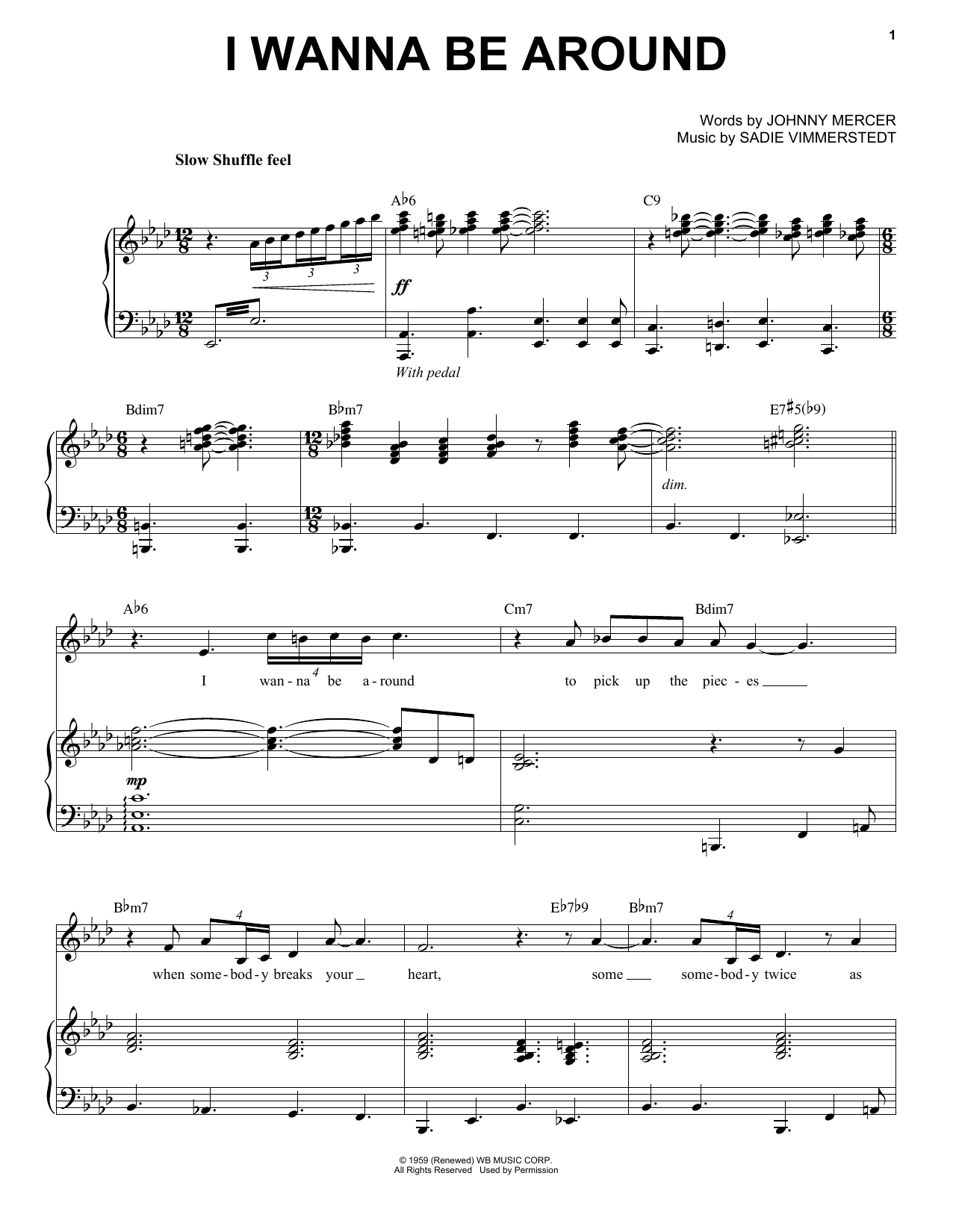 Michael Bublé I Wanna Be Around Sheet Music Notes & Chords for Piano & Vocal - Download or Print PDF