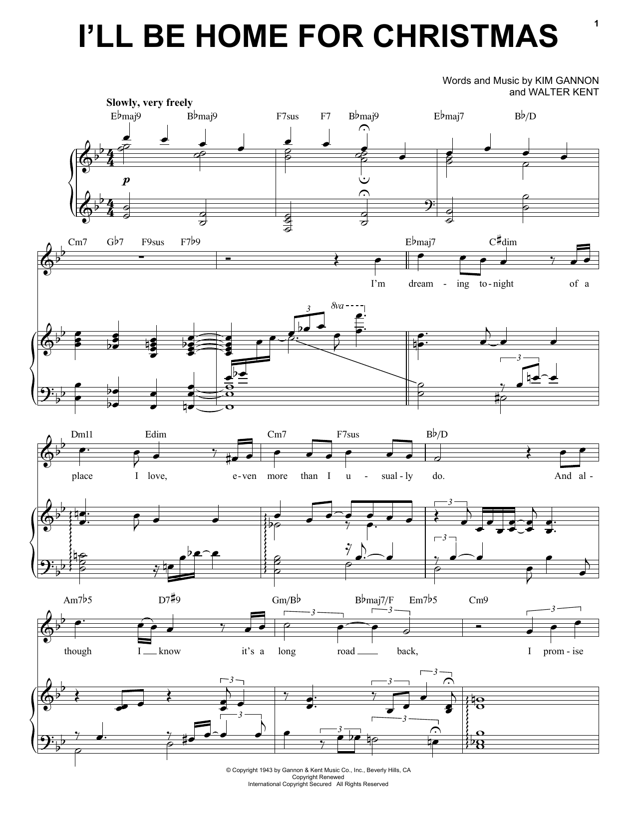 Michael Buble I'll Be Home For Christmas Sheet Music Notes & Chords for Piano, Vocal & Guitar (Right-Hand Melody) - Download or Print PDF