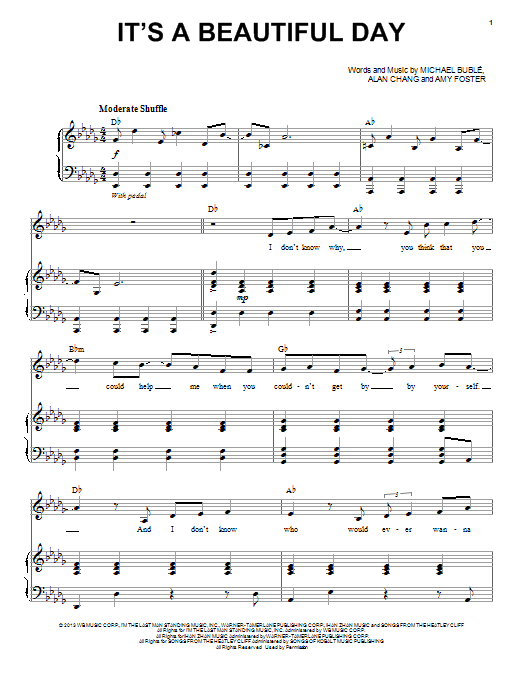 Michael Buble It's A Beautiful Day Sheet Music Notes & Chords for Easy Piano - Download or Print PDF
