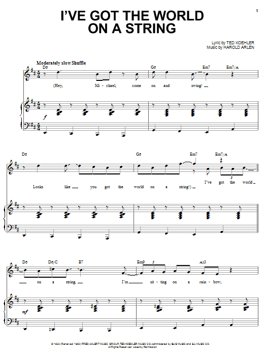 Michael Bublé I've Got The World On A String Sheet Music Notes & Chords for Voice - Download or Print PDF