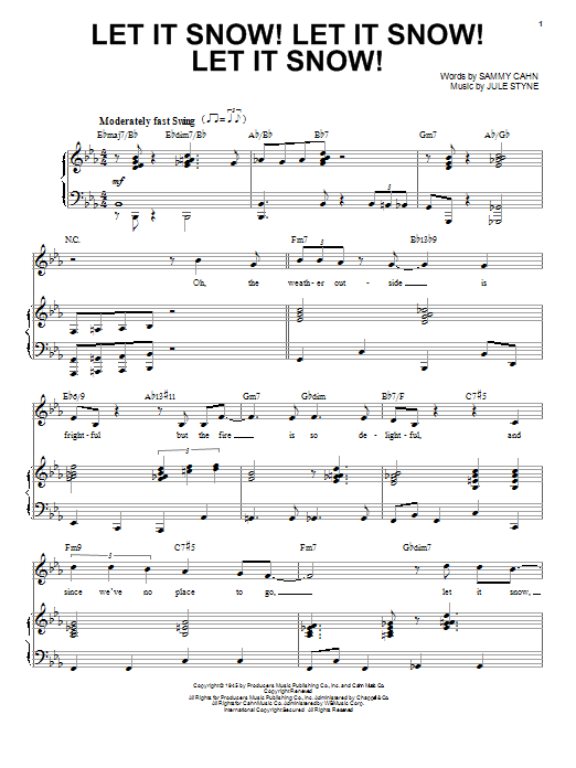 Michael Buble Let It Snow! Let It Snow! Let It Snow! Sheet Music Notes & Chords for Piano & Vocal - Download or Print PDF